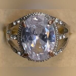 Silver Toned Oval Ring